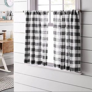 Threshold buffalo plaid curtain set